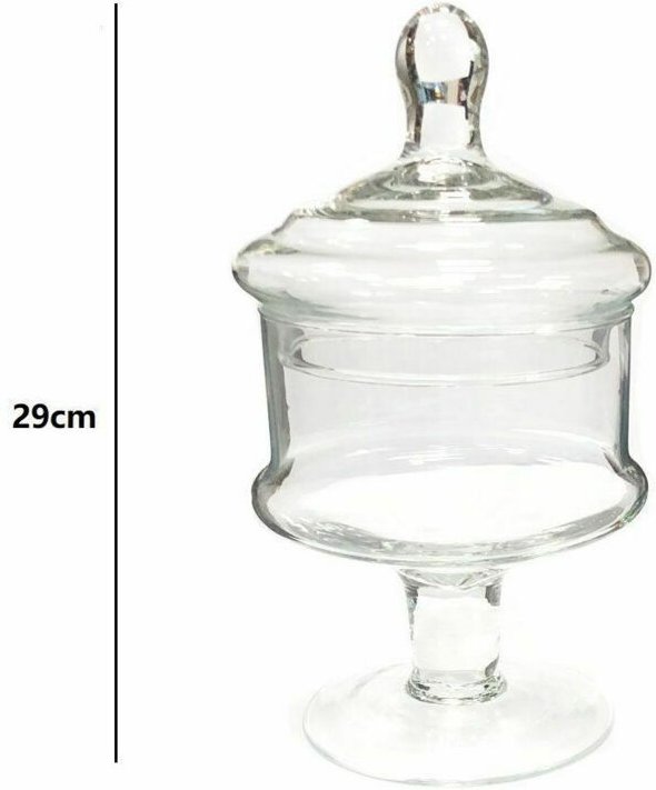 Trade Shop Traesio - Trade Shop - Vase mit Deckel, Ampulle, Keksständer für Konfetti, Glas, 29 cm -
