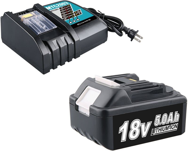 Pdstation - 18 v 5,0 Ah BL1860B Akku und Ladegerät-Set für BL1860B BL1860 BL1850B BL1850 BL1840B BL1840 18 v Akku und 3 ...