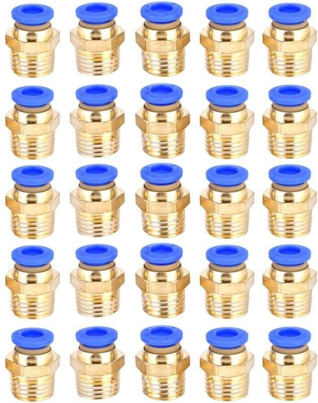 Packung mit 25 Schnellanschlüssen G1/4 PC6-02 für Schlauch- und Druckluftwerkzeuge Jusch