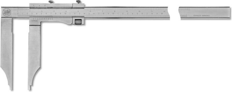 Ultra Präzision - Messschieber active inox mattverchromt mit Feineinstellung ohne Spitzen 800x150-1/20mm