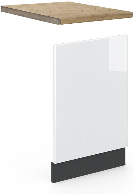 Vicco - Frontblende Fame-Line, Weiß Hochglanz, 45 cm , ap Eiche