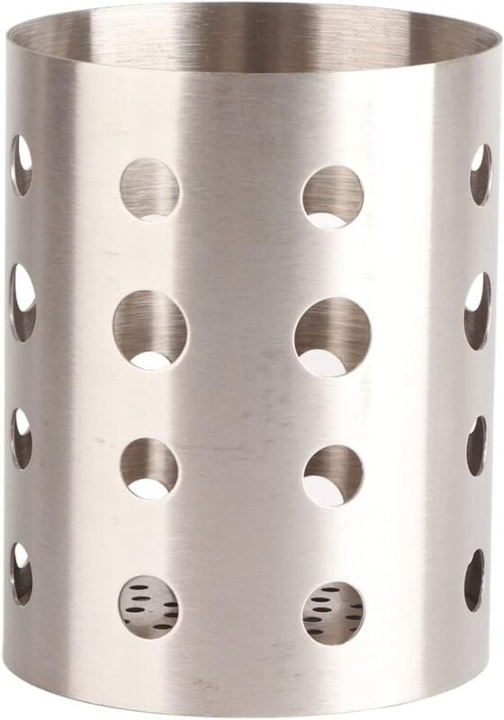 Csparkv - 1 Stück Besteckabtropfgestell aus Edelstahl, Küchenutensilienhalter, Besteckkörbe, Organizer, rundes Aufbewahr...