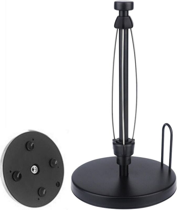 Schwarzer Papierhandtuchhalter für die Arbeitsplatte, vertikaler Papierhandtuchrollenhalter, geeignet für Küche und Bad,...