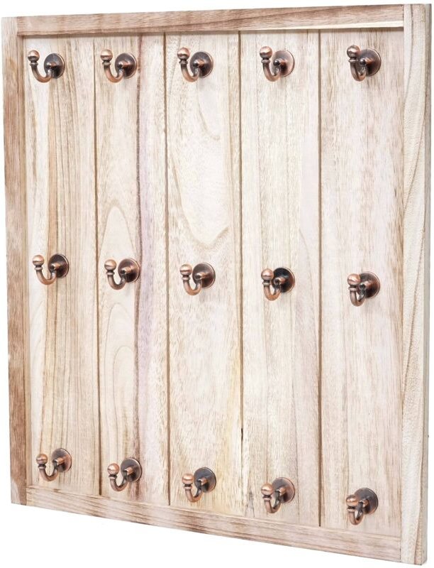 Tassenhalter Monaco, Hängeregal Tassenbrett Wandboard, Shabby-Look Vintage 50x45x5cm natur