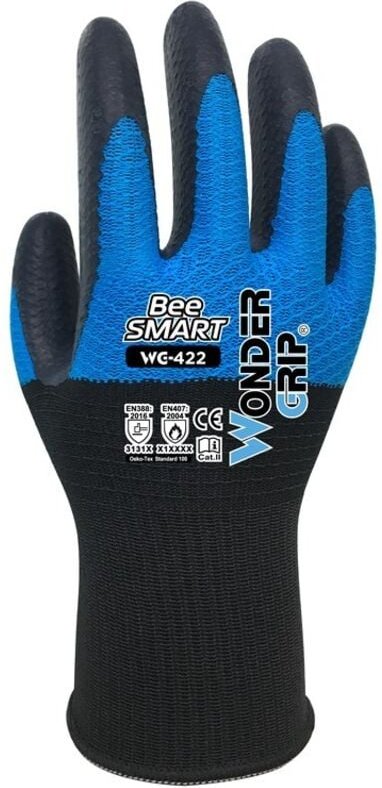 Arbeitshandschuh WONDER GRIP BEE-SMART WG-422 Atmungsaktives Polyester-Latex 7/S