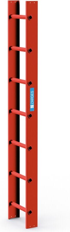 Zarges Dachleiter 7 Sprossen ziegelrot