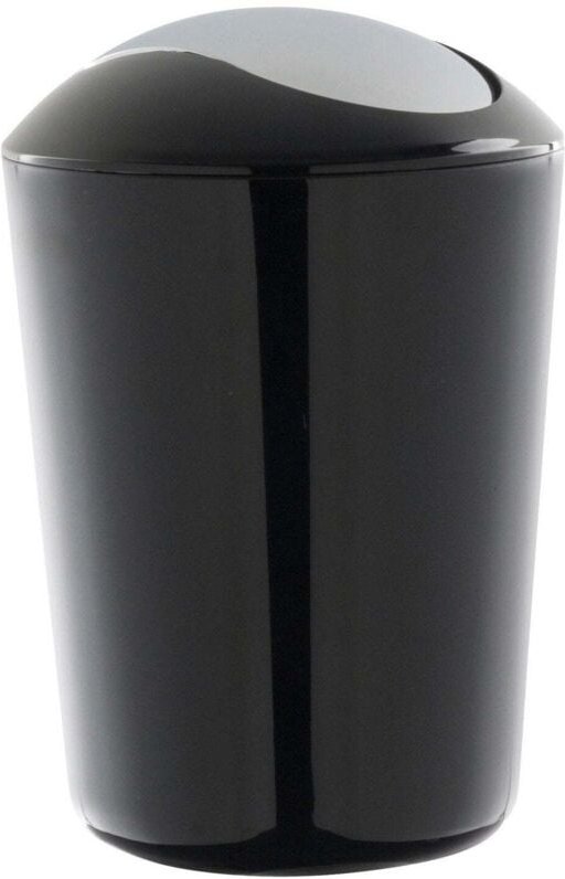 Abfalleimer mit bugeldeckel - schwarzer kunststoff - 5 l