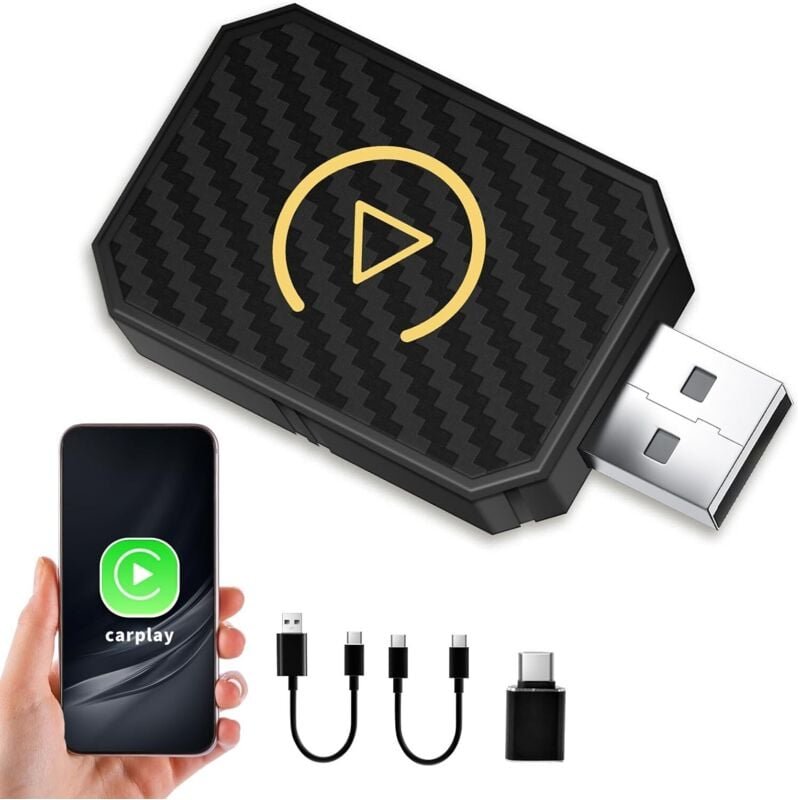 Kabelloser Carplay-Adapter, CarPlay konvertiert kabelgebundenes Carplay in kabelloses Carplay, kompatibel mit 99 % aller...