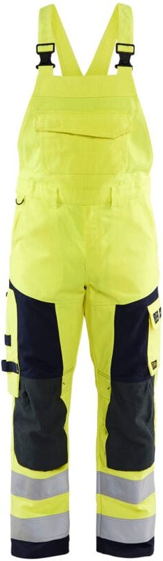 Multinorm-Arbeitslatzhose mit Hosenträgern 2608 – Neon Gelb / Marine 52