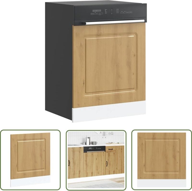 The Living Store - vidaXL Geschirrspülerblende Kalmar Artisan-Eiche 60x1,5x67 cm