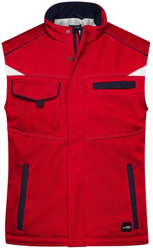 James&nicholson - Softshellweste mit warmem Innenfutter JN854 Gr. 6XL red/navy