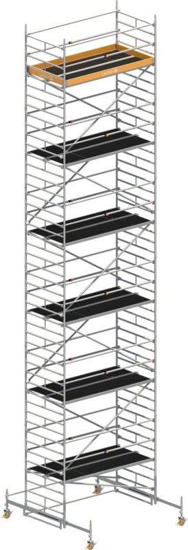 Layher Rollgerüst Uni Breit Sicherheitsaufbau P2 mit Uni Telegeländer 13,38m AH