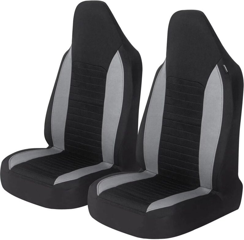 2 Stück Auto-Vordersitzbezüge, universelle Autositzschoner für Autos, LKWs, SUVs, Grau