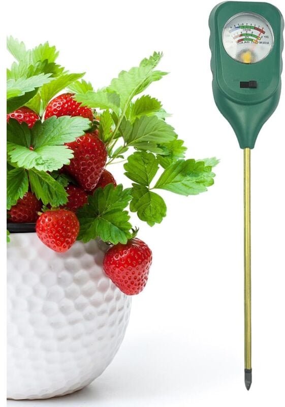 Rasen-pH-Tester für Erde – 3-in-1-Bodenfeuchtigkeitsmessgerät, digitaler Bodentester für, Gartensonde, Bodentest-Kit für...