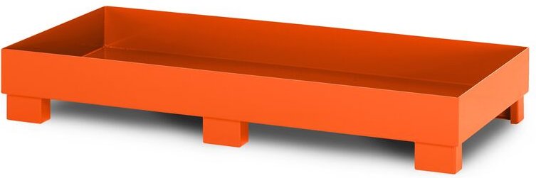 RR Industrietechnik Auffangwanne aus Stahl für 3x 200 Liter Fass ohne Gitterrost RAL 2004 reinorange