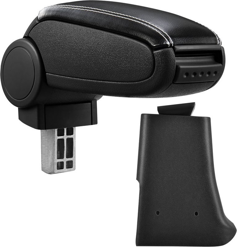 Pro.tec - Mittelarmlehne vw Golf 3 Vento mit Staufach Kunstleder Schwarz mit weißen Nähten