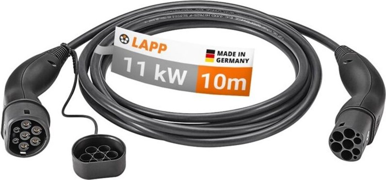 Thumbnail - Ladekabel Typ 2, bis zu 11 kW, 10 m, schwarz, (5555934050) 20 A, 3-phasig, zum Laden von Hybrid- und Elektroautos mit Ty...