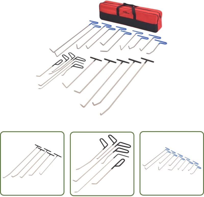 The Living Store - 21-tlg. Ausbeulwerkzeug Set Edelstahl - Dellen Reparatur - Ausbeuler - Lackfreie Reparatur - Blech Re...