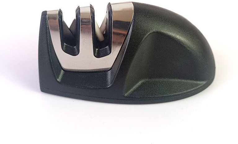 Sollbry - Professioneller manueller Küchenschärfer, Schärfer für Edelstahl- und Keramikmesser aller Größen, schwarze rut...