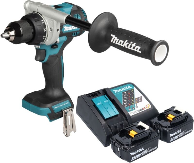 Makita DDF 492 RM Akku Bohrschrauber 18 V 141 Nm Brushless + 2x Akku 4,0 Ah + Ladegerät