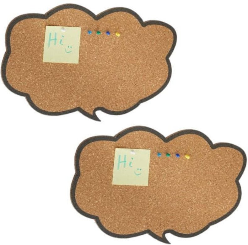 2er set pinnwande aus kork gedankenwolken