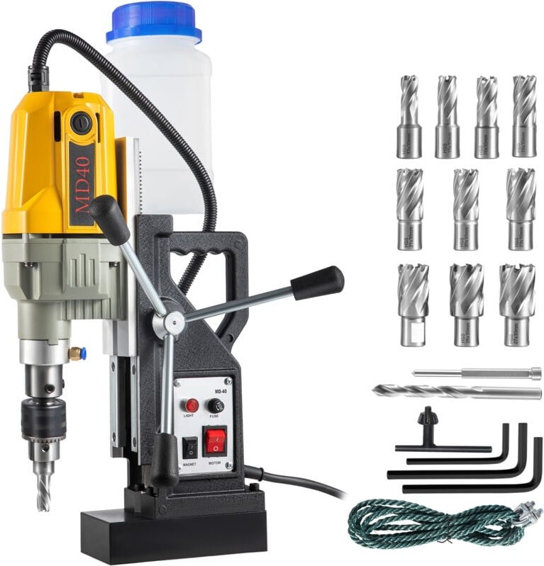 Mophorn Magnetic Drill, 1100W, 1.57“ Bohrdurchmesser, 2697lbf/12000N, tragbare elektrische Magnetbohrmaschine, 12 Bits, ...