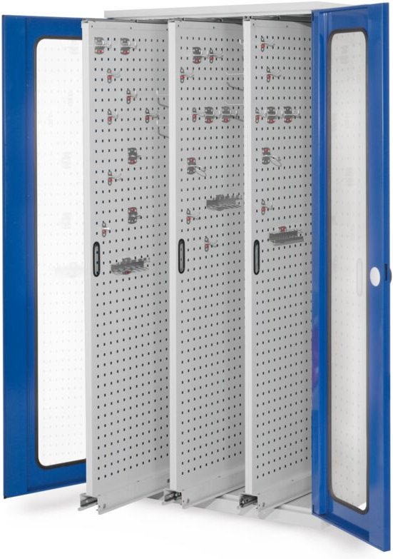 Kappes ®RasterPlan Vertikalschränke 1950x1000x600mm Modell 85 Sichtfenstertüren enzianblau