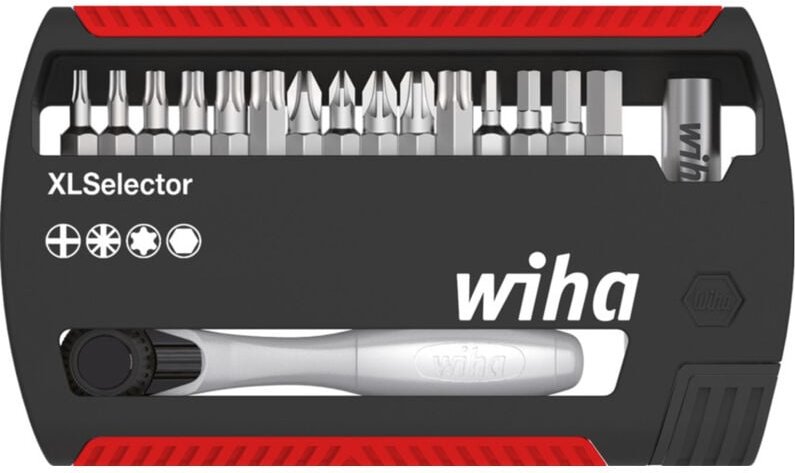 Bit Set XLSelector Standard 25 mm gemischt 16-tlg. mit Bitratsche 1/4' C6,3 (36951) - Wiha