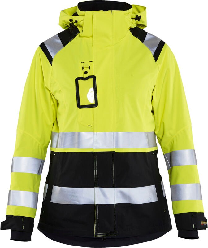 Arbeitsjacke aus Hardshell mit hoher Sichtbarkeit für Damen 4904 – Neon Gelb/Schwarz S