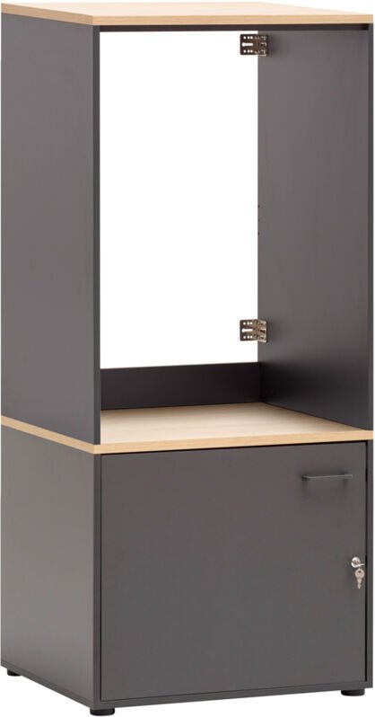 Lomadox - Waschmaschinenumbau mit abschließbarem Unterschrank in anthrazit mit Eiche STOBY-80