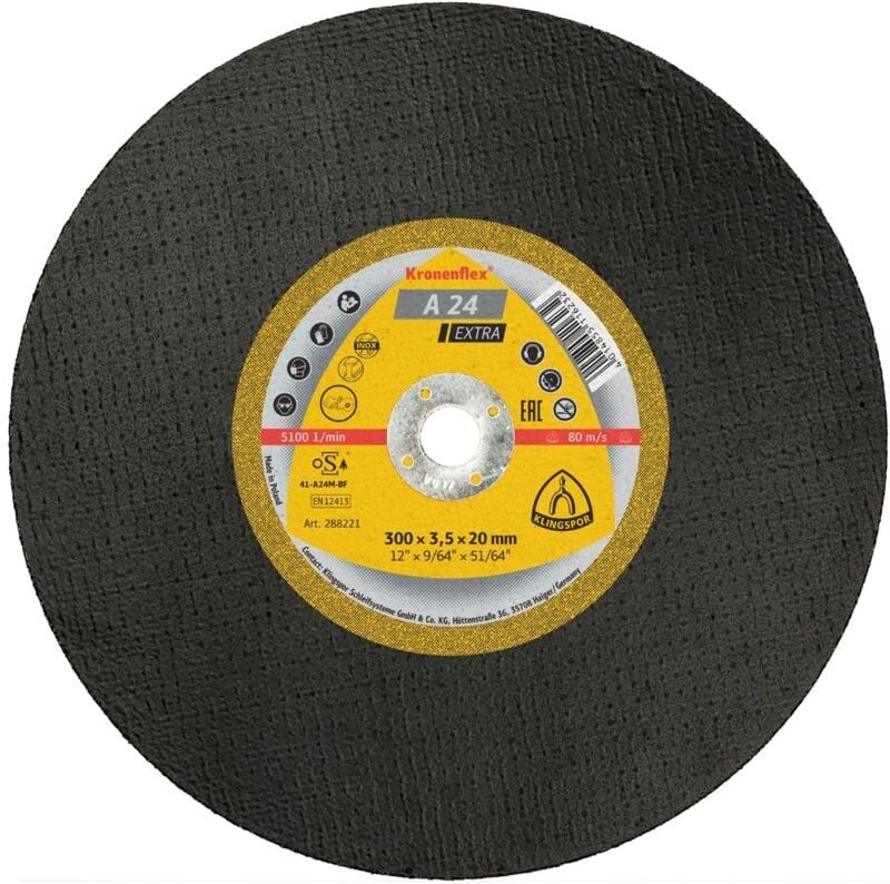 Klingspor A 24 EX Großtrennscheiben, 300 x 3,5 x 20 mm gerade