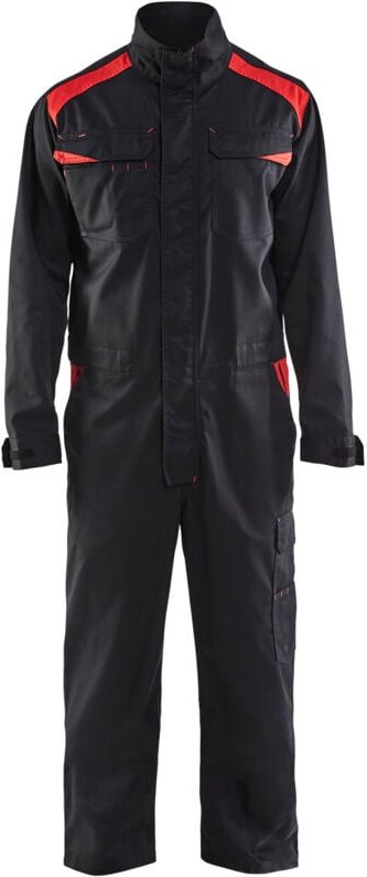 Industrie Arbeitsanzug Langarm Stretch 605418 - Schwarz/Rot 54