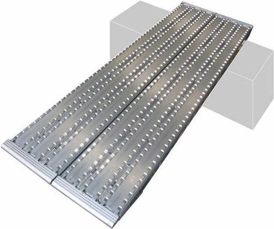 Alu Laderampe 2.50m geriefelt - Breite 450mm - Traglast bis 50t - Als Stückware verkauft - M130F/450/2500