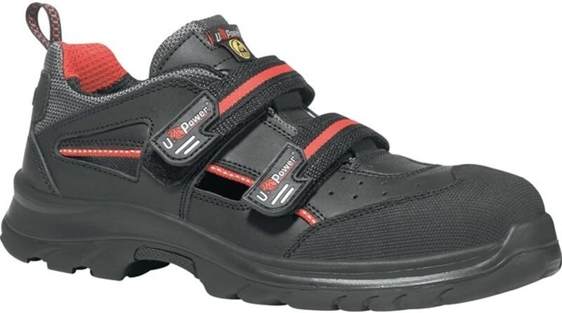 U-power - Sandale EN20345 esd S1P src Oak Gr. 42 Glattleder schwarz Klettverschluss