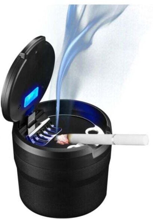 XVX - Cenicero para coche, extraíble y fácil de limpiar, con luz led y tapa abatible, autoextinguible para coche, furgon...