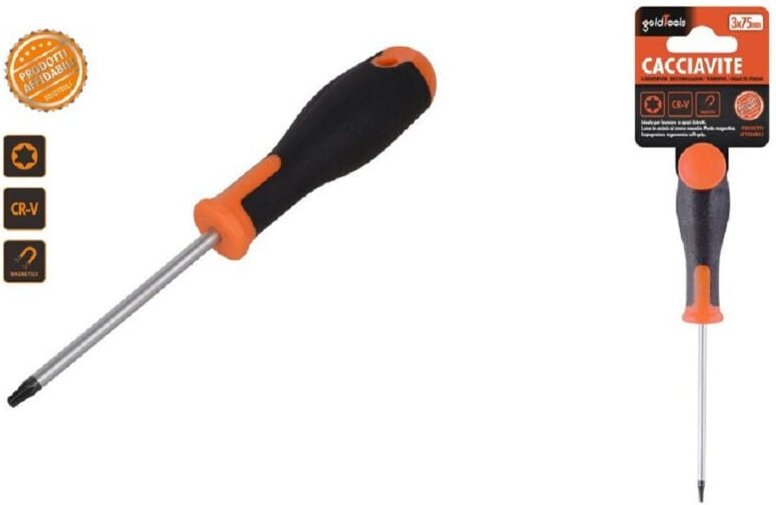 Trade Shop Traesio - Trade Shop - 3 x 75 mm schraubendreher mit magnetischer sternspitze aus cr-v-stahl 91883 -