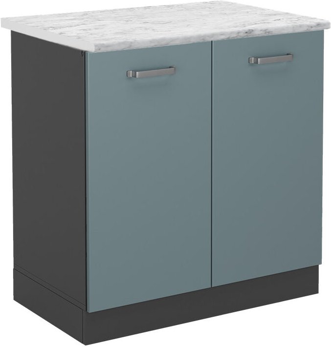 Vicco - Spülenunterschrank R-Line, Blau-Grau, 80 cm ap Marmor