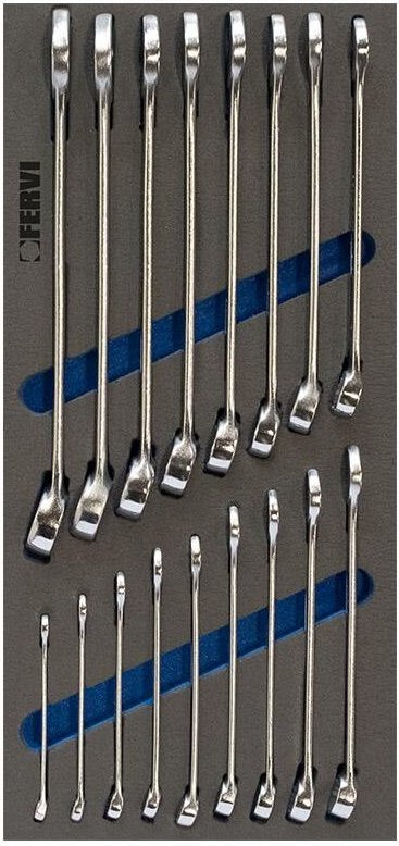 Satz mit 17 Ringmaulschlusseln 6 - 22 mm aus weicher Thermoform Fervi tm01/001