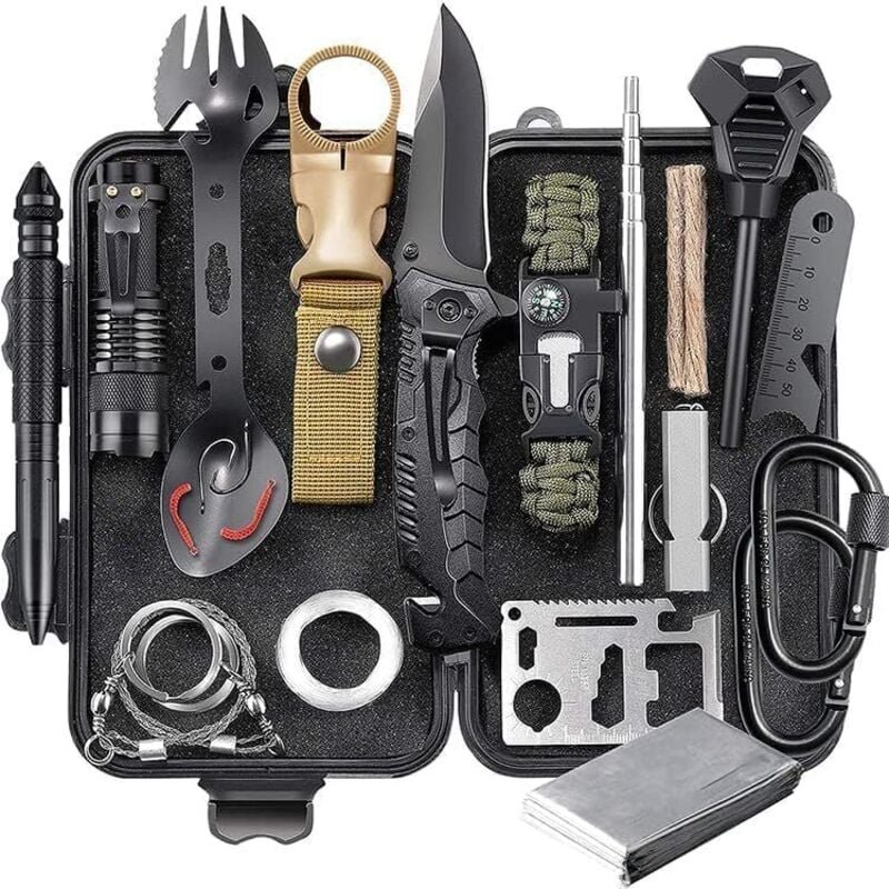 Thumbnail - Überlebensset & Notfall-Kit, Erste-Hilfe-Set für Outdoor-Abenteuer - Ideal für Survival, Camping, Wanderung, Auto-Panne ...
