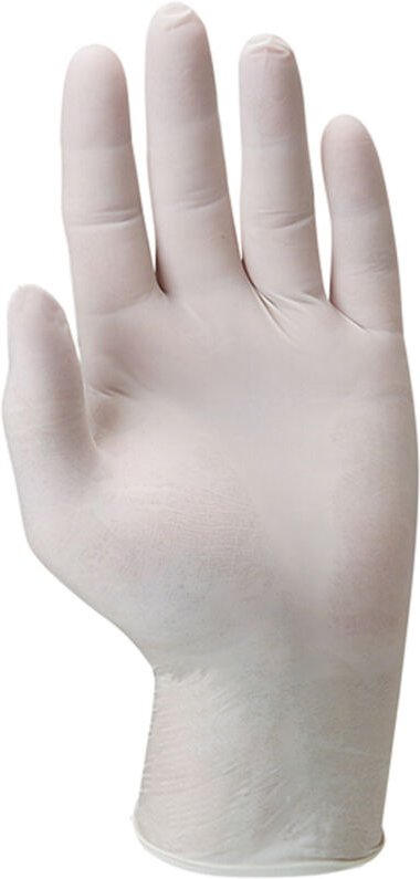 Packung mit 10 - Einweghandschuhe Latex 5800 gepudert aql 15 - Packung mit 100 Größe 8
