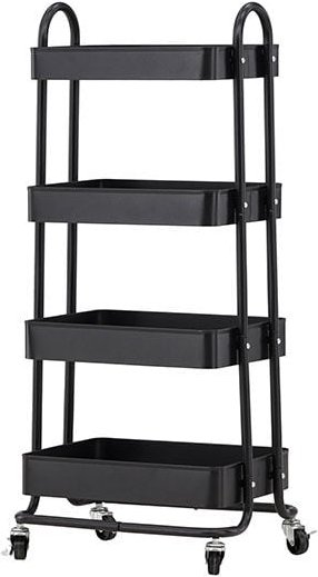Ebuy24 - Manaus Rollwagen 4 Regale schwarz.