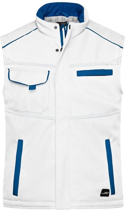 Thumbnail - James&nicholson - Softshellweste mit warmem Innenfutter JN854 Gr. 5XL white/royal