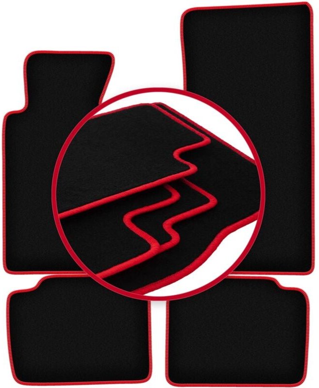 CARLUX-RED Autofußmatten für: BMW 5 E34 Limousine, Kombi, Touring (1988-1994)