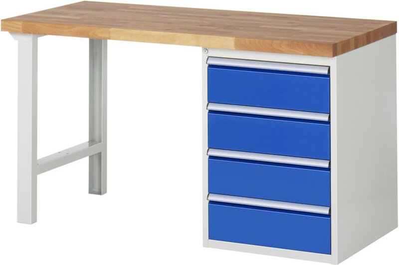 Werkbank 7509A1, B1500xT900xH890mm, 4x Schublade-TA - RAU