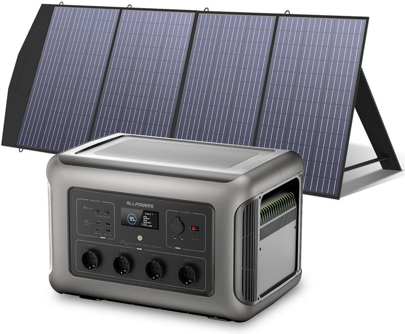 Home Battery Power Station LiFePO4 3168 Wh, Voice Control With 200W Solar Panel For Home Backup Outdoor ALLPOWERS R3500