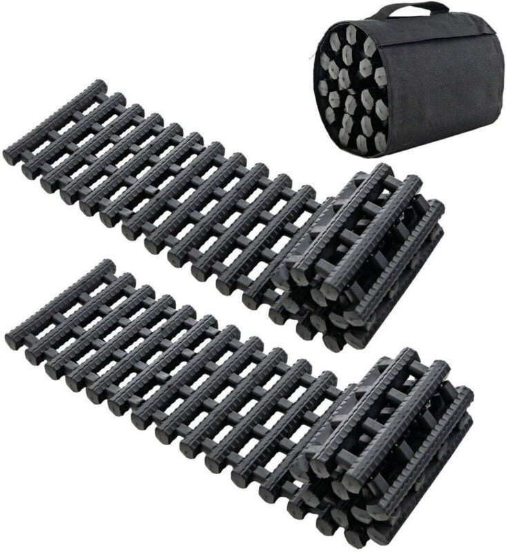 Northix - 2er pack reifen traktionsmatten mit tasche notfall traktionshilfe schwarz 82 x 21 x 28 cm