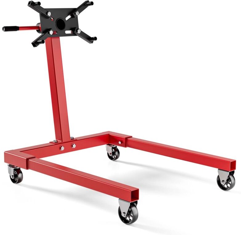 Wiltec Motorständer bis zu 570kg aus lackiertem Stahl mit Rollen Motorheber, Getriebeheber, Getriebehalter