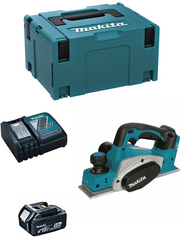 Hobel Makita DKP180RTJ1 (1 x 5,0 Ah + DC18RC + makpac 3)
