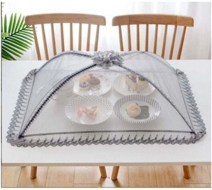 Copertura per alimenti in rete di alta qualità - 50 x 70 cm - Riutilizzabile e pieghevole - per picnic, all'aperto - Pro...