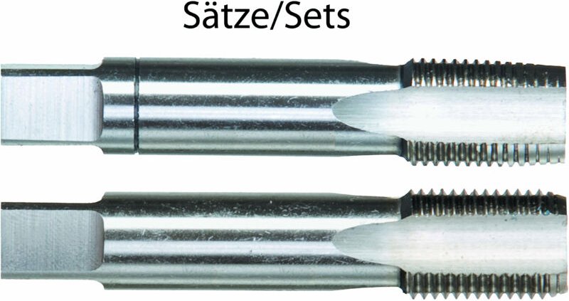 PTG - Handgewindebohrer 2-tlg. Satz din 2181 hss-g blank, rechts mf 12 x 1,00